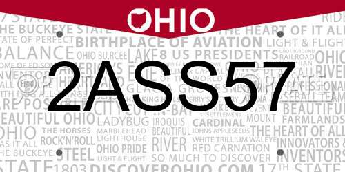 2ASS57 Ohio License Plate