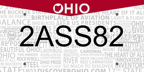 2ASS82 Ohio License Plate