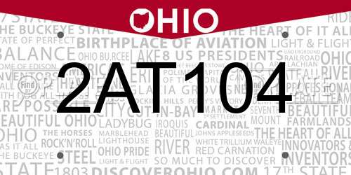 2AT104 Ohio License Plate