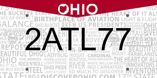 2ATL77 Ohio License Plate
