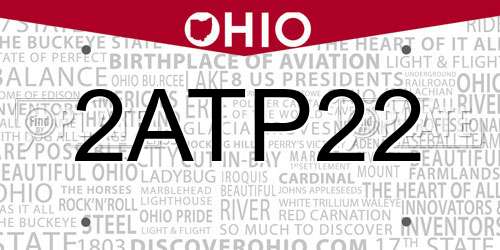 2ATP22 Ohio License Plate