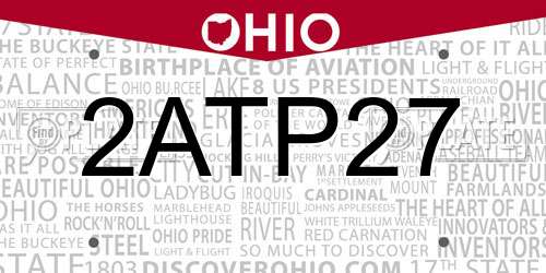 2ATP27 Ohio License Plate