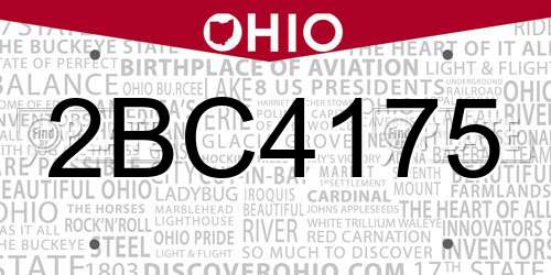 2BC4175 Ohio License Plate