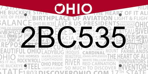 2BC535 Ohio License Plate
