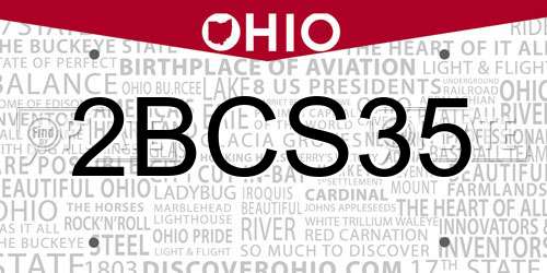 2BCS35 Ohio License Plate
