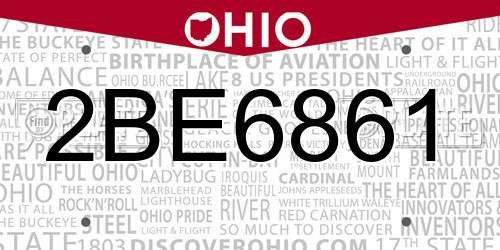 2BE6861 Ohio License Plate