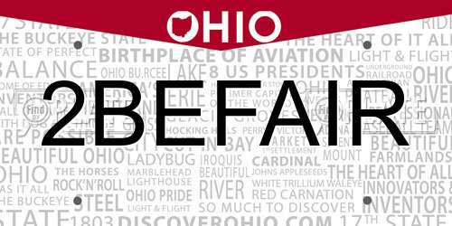 2BEFAIR Ohio License Plate