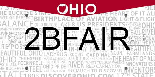 2BFAIR Ohio License Plate