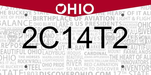2C14T2 Ohio License Plate