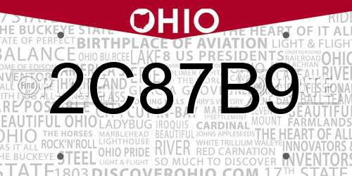 2C87B9 Ohio License Plate