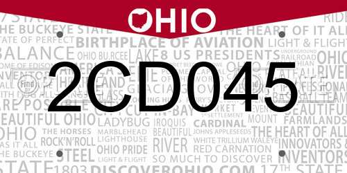 2CD045 Ohio License Plate