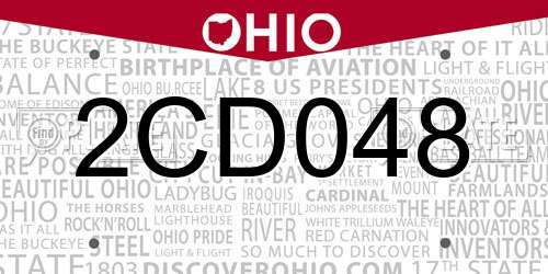 2CD048 Ohio License Plate