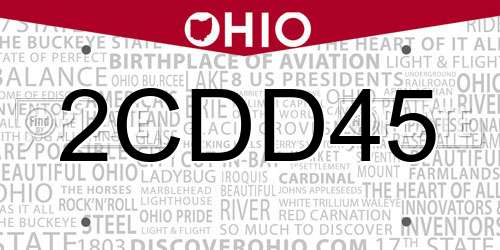 2CDD45 Ohio License Plate