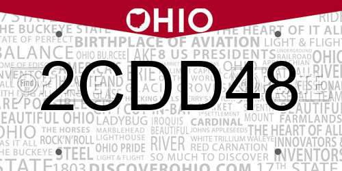 2CDD48 Ohio License Plate