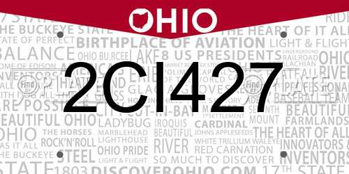 2CI427 Ohio License Plate