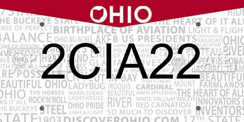 2CIA22 Ohio License Plate