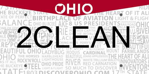 2CLEAN Ohio License Plate