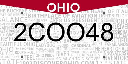 2COO48 Ohio License Plate