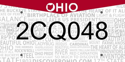 2CQ048 Ohio License Plate