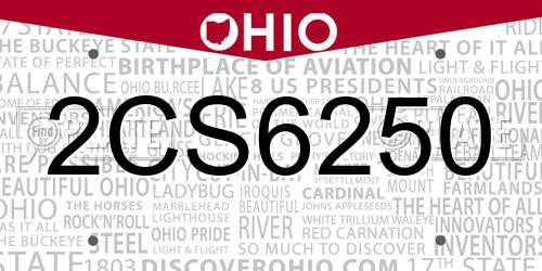 2CS6250 Ohio License Plate