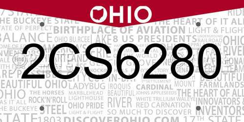 2CS6280 Ohio License Plate