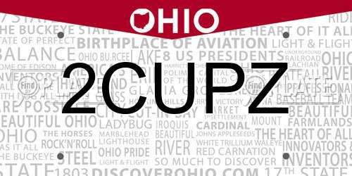2CUPZ Ohio License Plate