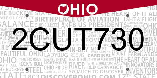2CUT730 Ohio License Plate