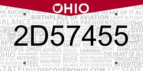2D57455 Ohio License Plate