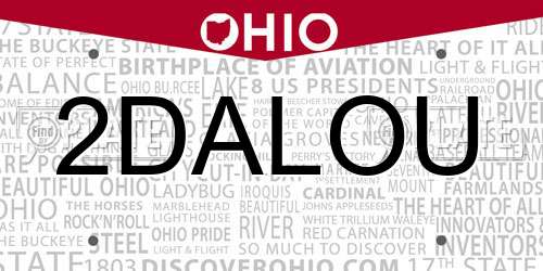 2DALOU Ohio License Plate