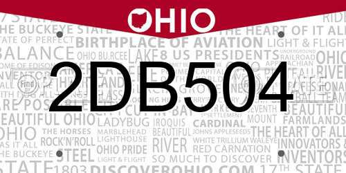 2DB504 Ohio License Plate