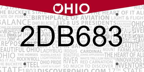 2DB683 Ohio License Plate