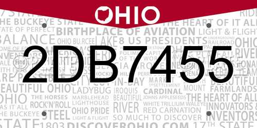 2DB7455 Ohio License Plate