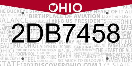 2DB7458 Ohio License Plate