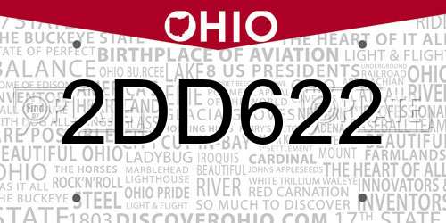 2DD622 Ohio License Plate