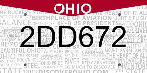 2DD672 Ohio License Plate