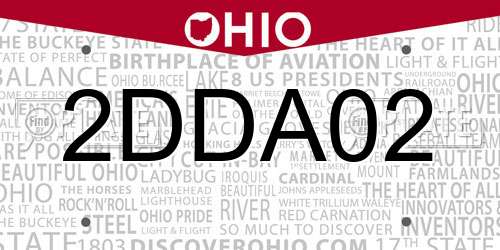 2DDA02 Ohio License Plate