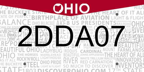 2DDA07 Ohio License Plate