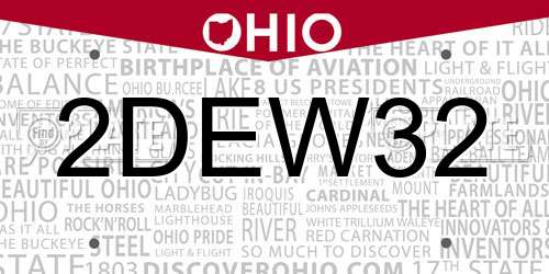 2DEW32 Ohio License Plate