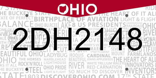2DH2148 Ohio License Plate