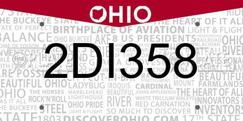 2DI358 Ohio License Plate