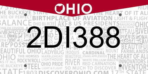 2DI388 Ohio License Plate