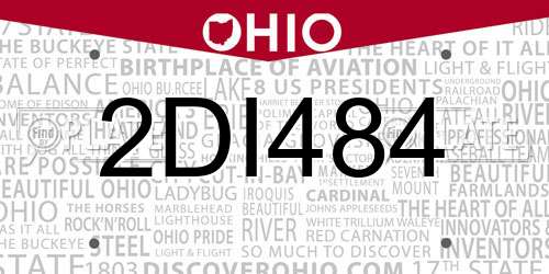 2DI484 Ohio License Plate