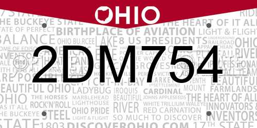 2DM754 Ohio License Plate