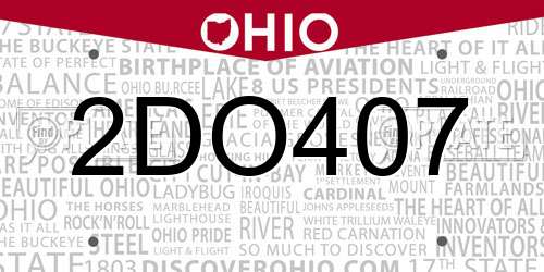 2DO407 Ohio License Plate