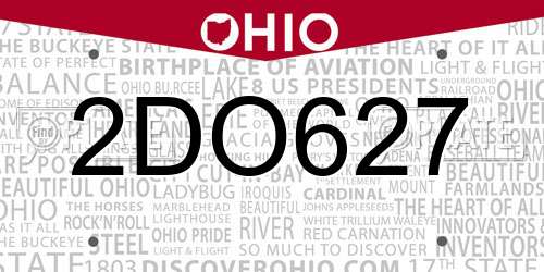 2DO627 Ohio License Plate