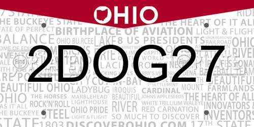2DOG27 Ohio License Plate