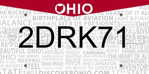 2DRK71 Ohio License Plate