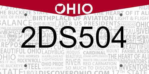 2DS504 Ohio License Plate