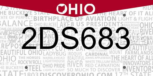 2DS683 Ohio License Plate