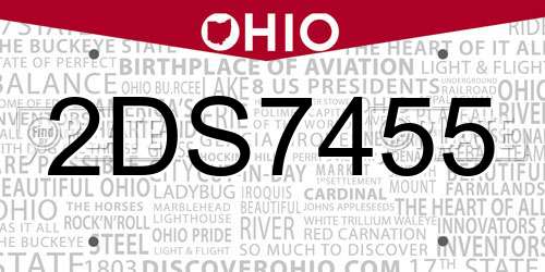2DS7455 Ohio License Plate